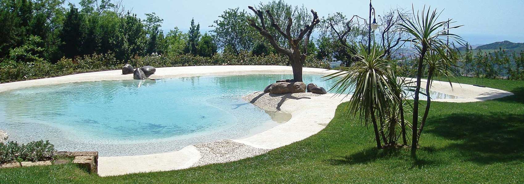 Construção de piscinas com areia natural